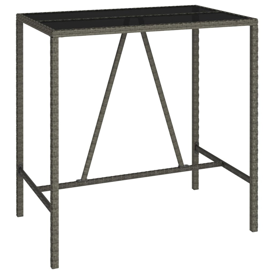 5-delige Tuinbarset poly rattan grijs