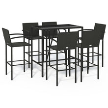 7-delige Tuinbar poly rattan zwart