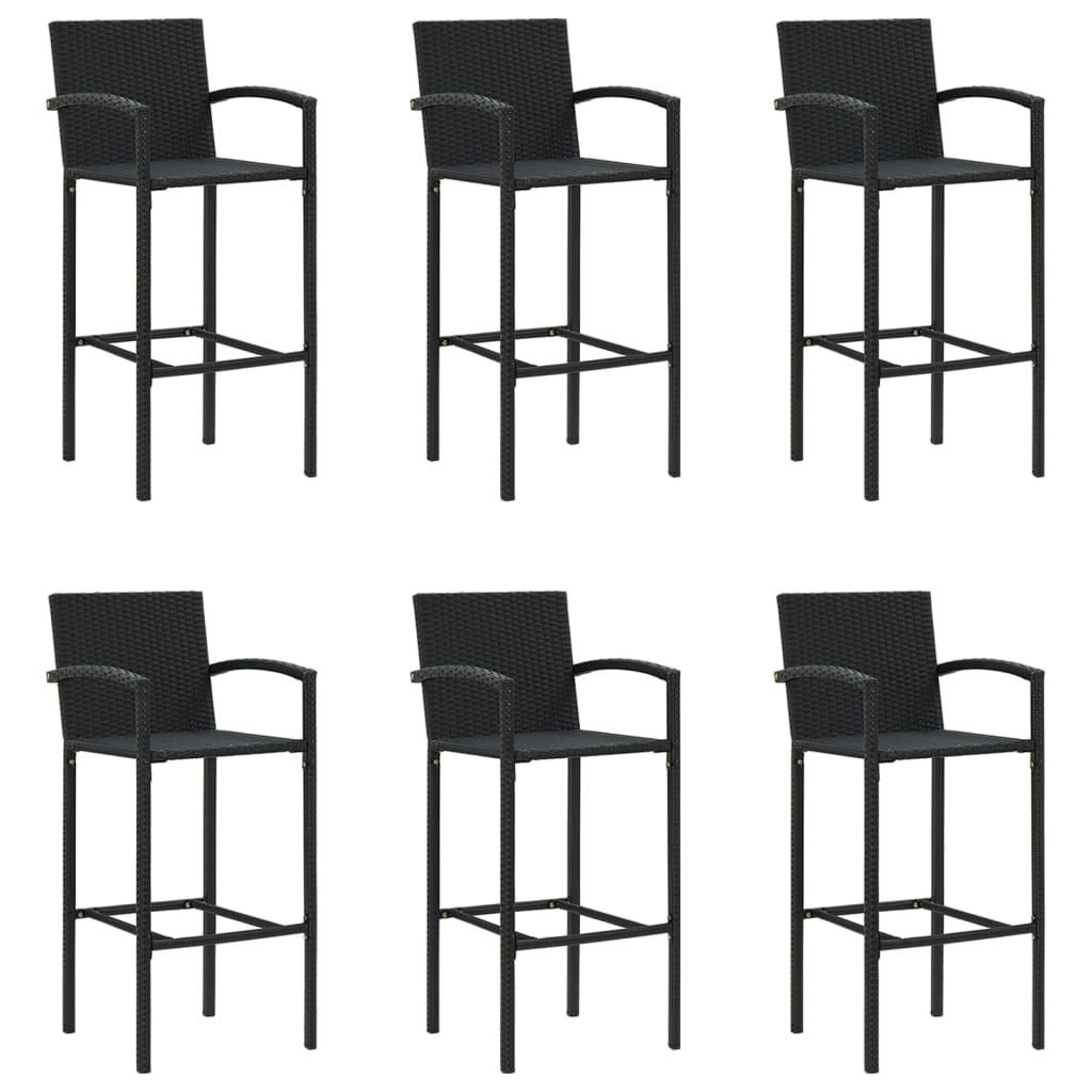 7-delige Tuinbar poly rattan zwart