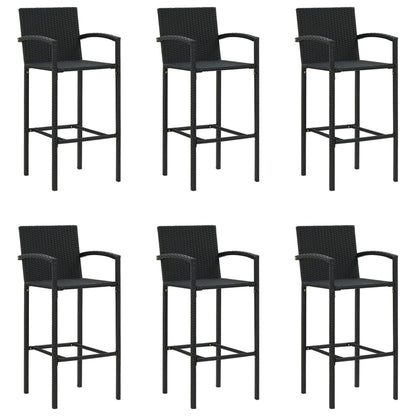 7-delige Tuinbar poly rattan zwart
