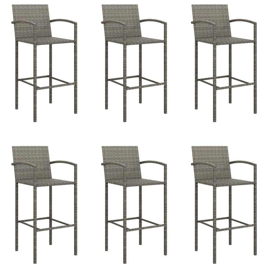 7-delige Tuinbarset poly rattan grijs