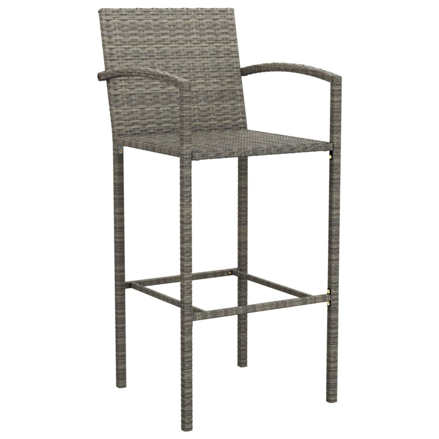 7-delige Tuinbarset poly rattan grijs