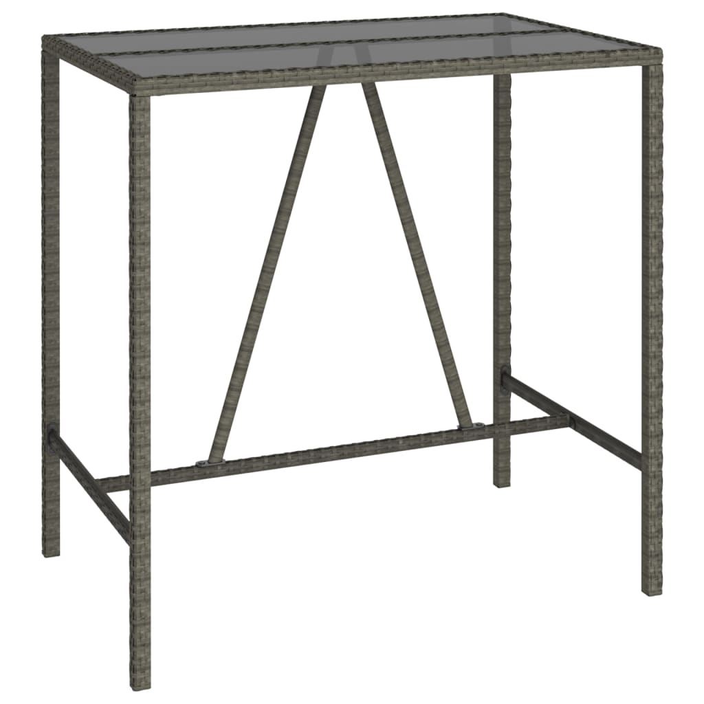 7-delige Tuinbarset poly rattan grijs