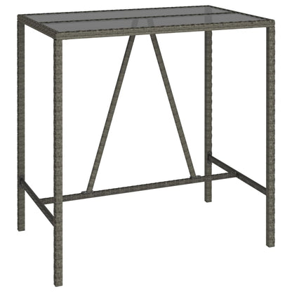 7-delige Tuinbarset poly rattan grijs