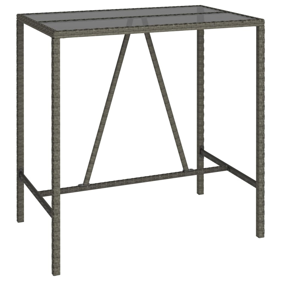 7-delige Tuinbarset poly rattan grijs