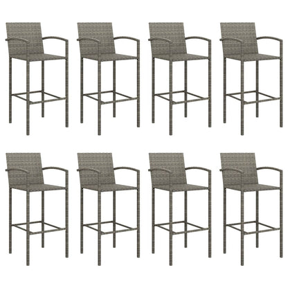 9-delige Tuinbarset poly rattan grijs