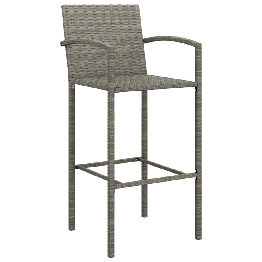 9-delige Tuinbarset poly rattan grijs