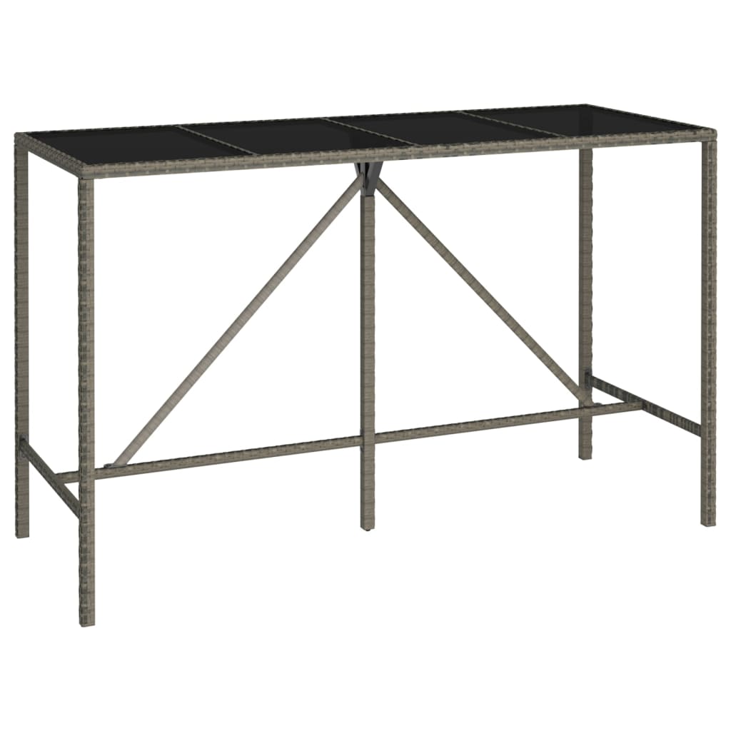 9-delige Tuinbarset poly rattan grijs