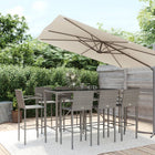 9-piece Garden Bar Set poly rattan grey