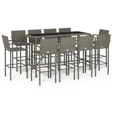 11-delige Tuinbarset poly rattan grijs