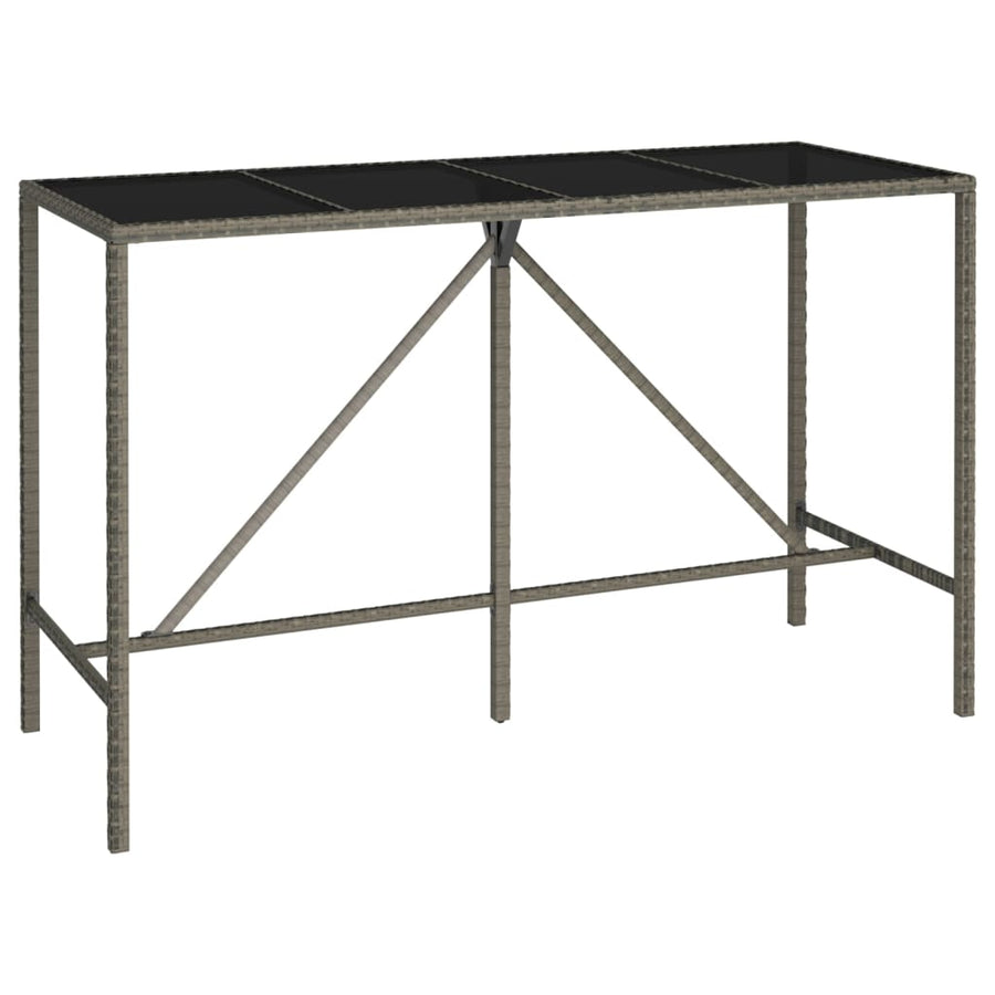 11-delige Tuinbarset poly rattan grijs