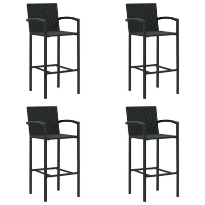 5-delige Tuinbarset poly rattan zwart