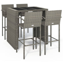 5-delige Tuinbarset poly rattan grijs