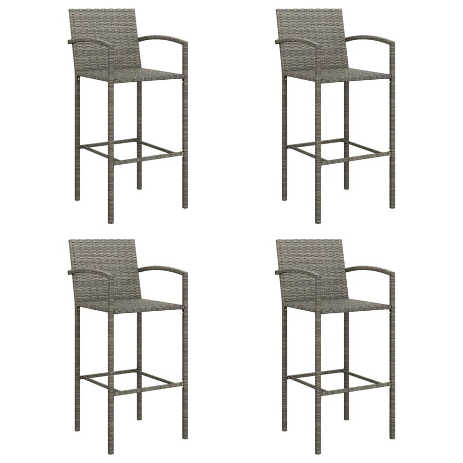 5-delige Tuinbarset poly rattan grijs
