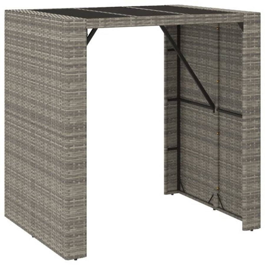 5-delige Tuinbarset poly rattan grijs