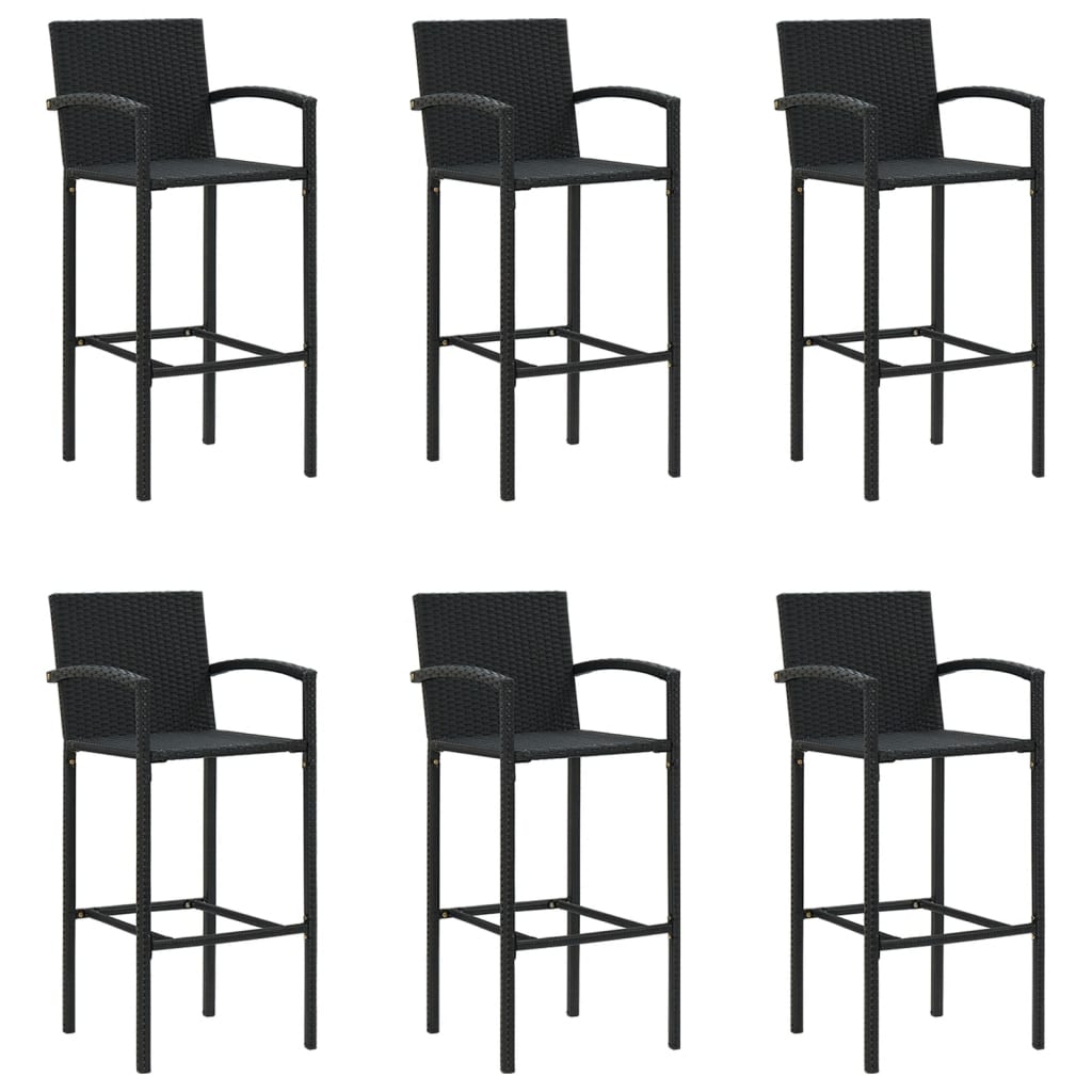 7-delige Tuinbar poly rattan zwart