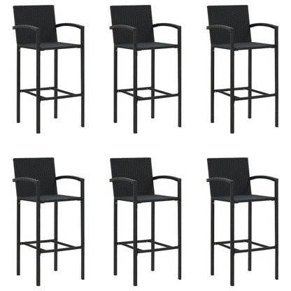 7-delige Tuinbar poly rattan zwart