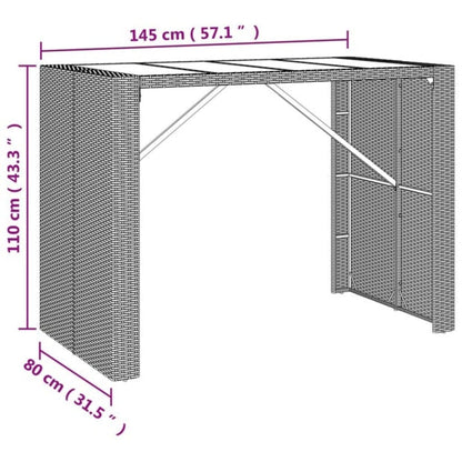 7-delige Tuinbar poly rattan zwart