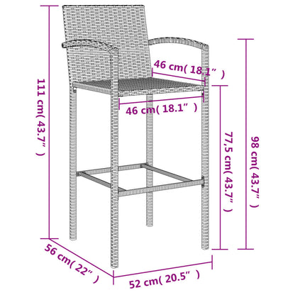 7-delige Tuinbar poly rattan zwart