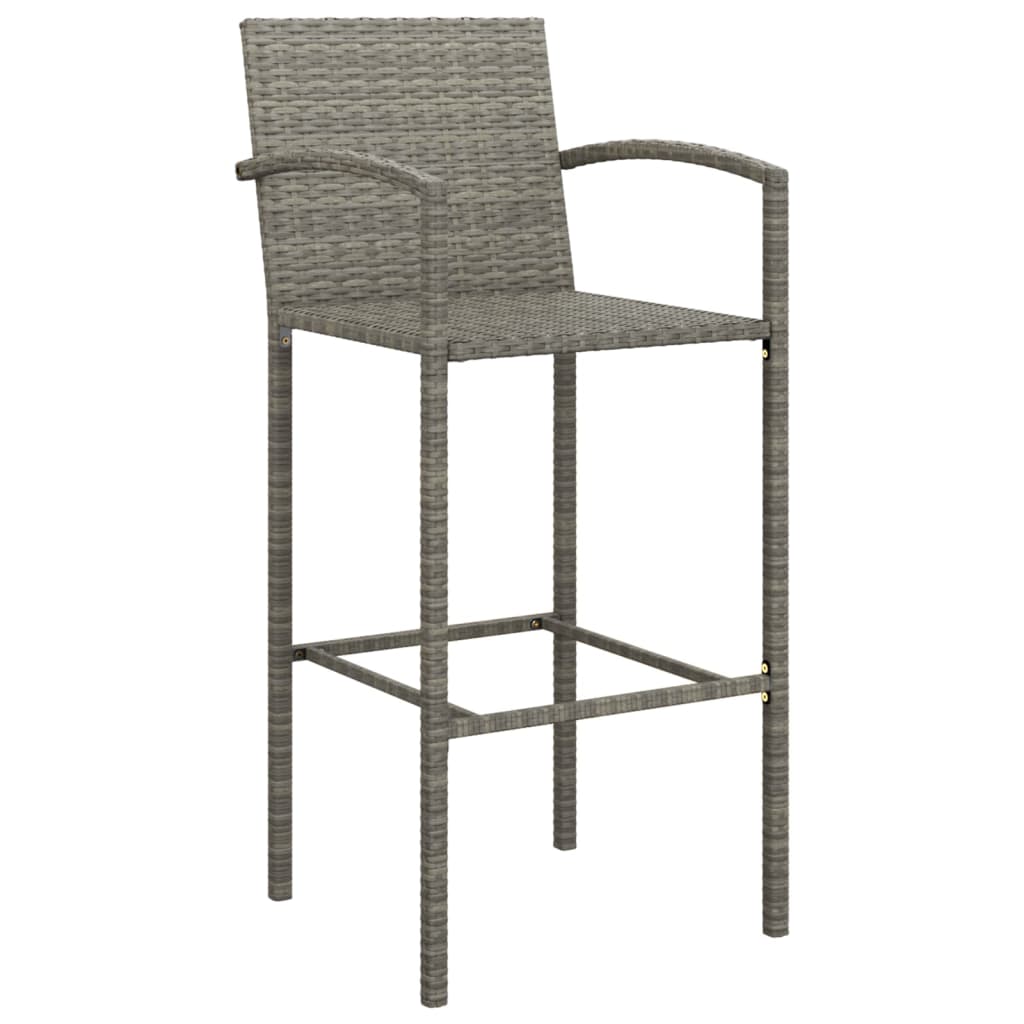 7-delige Tuinbarset poly rattan grijs