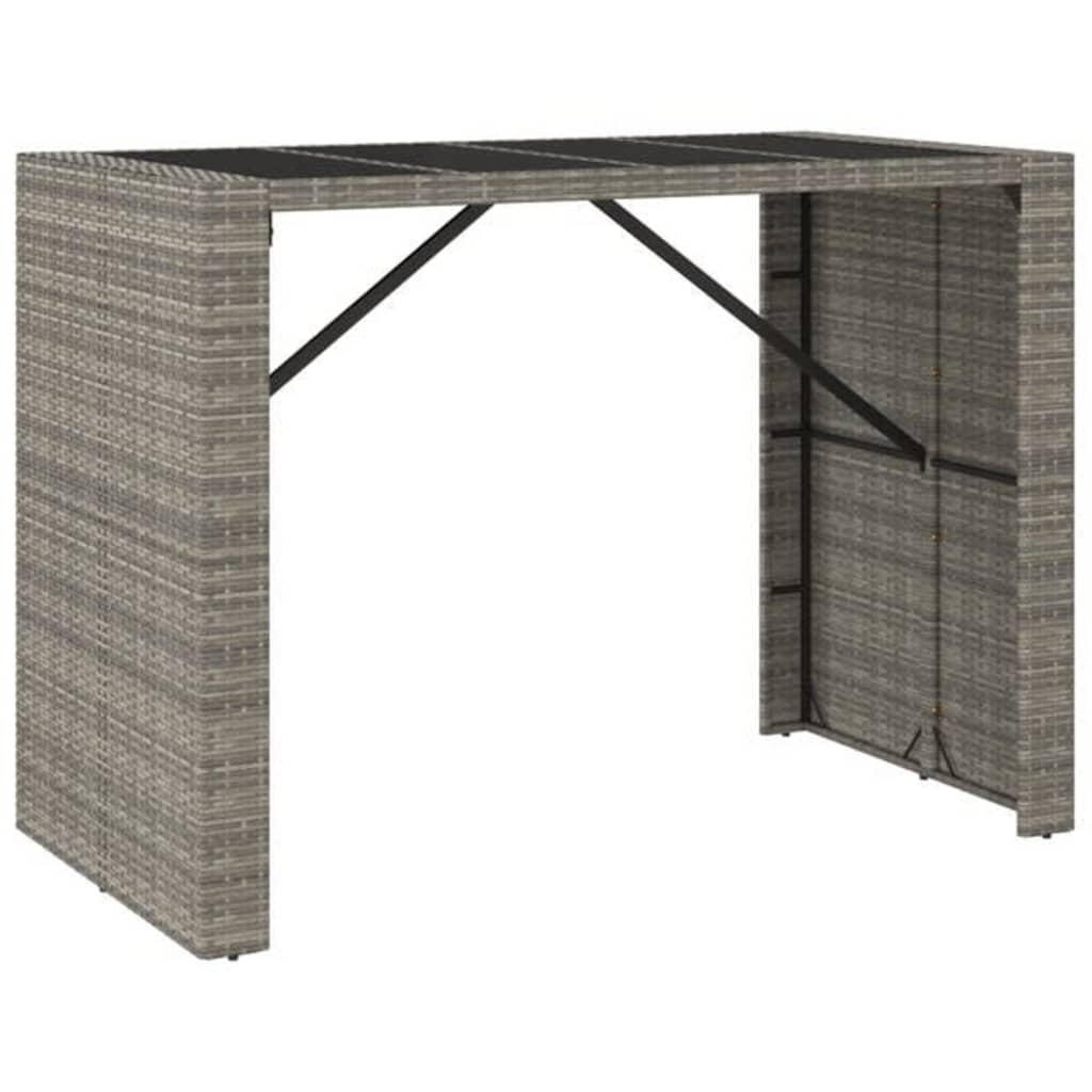 7-delige Tuinbarset poly rattan grijs