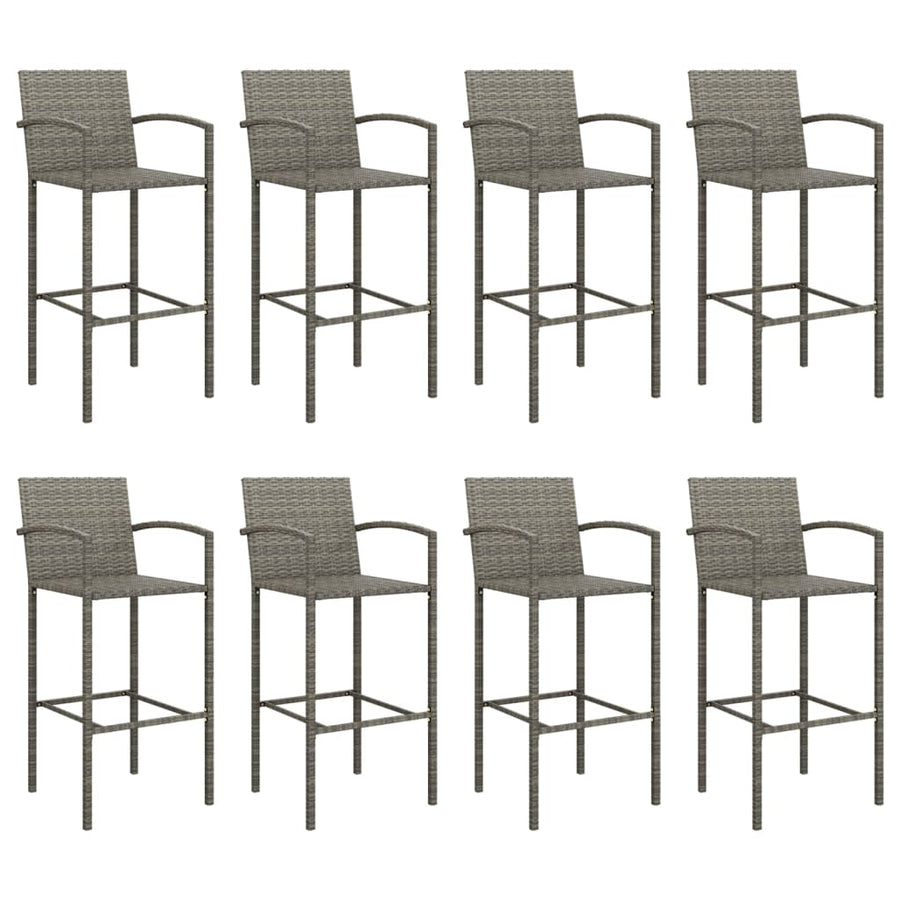 9-delige Tuinbarset poly rattan grijs