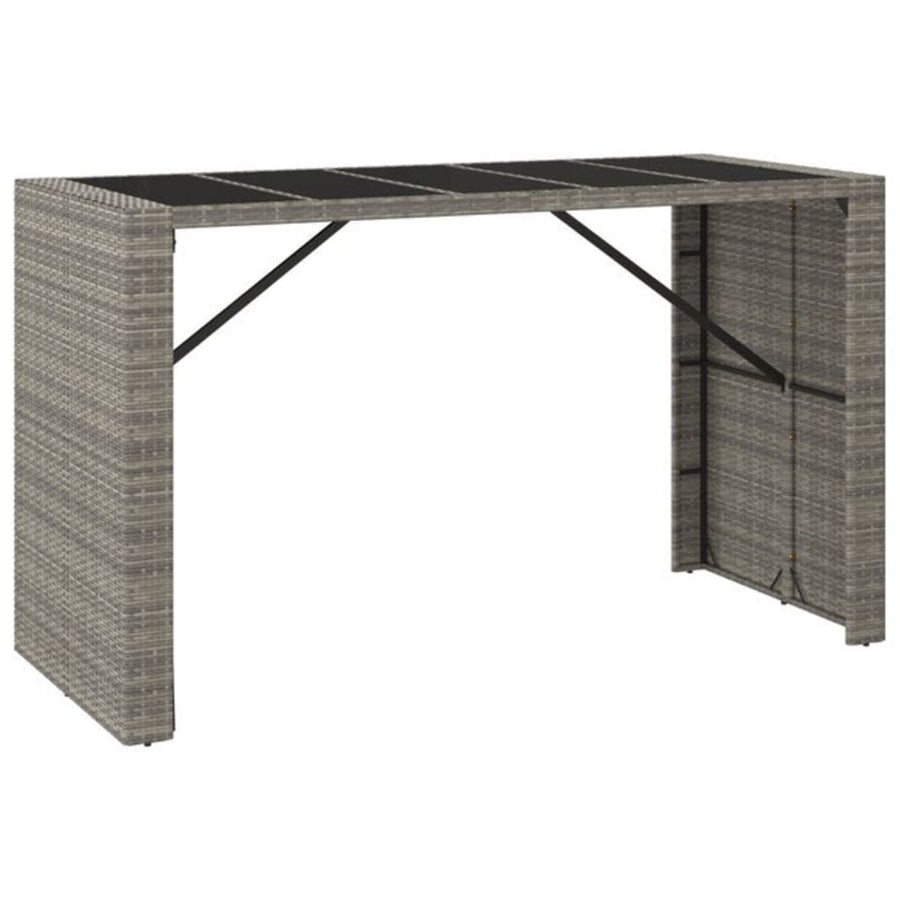 9-delige Tuinbarset poly rattan grijs