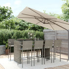 9-piece Outdoor Bar Set poly rattan grey