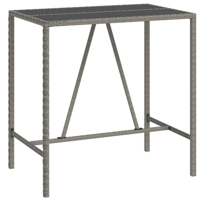 7-Delige Tuinbarset Poly Rattan En Massief Acaciahout 6 110 cm tafellengte Grijs