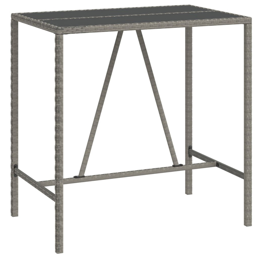 7-Delige Tuinbarset Poly Rattan En Massief Acaciahout 6 110 cm tafellengte Grijs