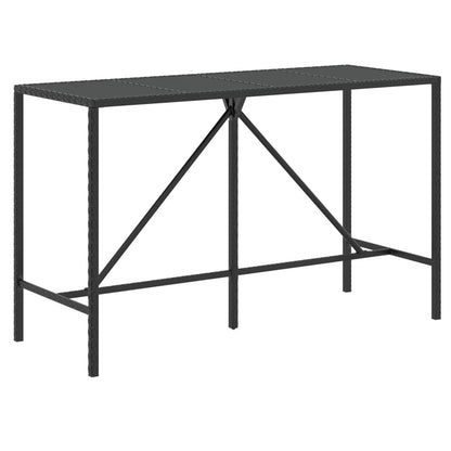 -Delige Tuinbarset Poly Rattan En Massief Acaciahout 9 180 cm tafellengte Zwart