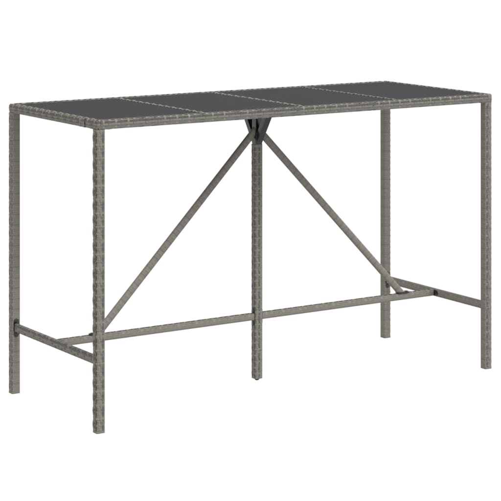 -Delige Tuinbarset Poly Rattan En Massief Acaciahout 9 180 cm tafellengte Grijs