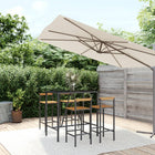 Tuinbarset 5-delig poly rattan acaciahout zwart