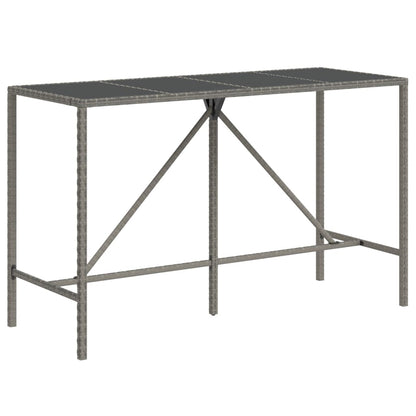 -Delige Tuinbarset Poly Rattan En Massief Acaciahout 9 180 cm tafellengte Grijs