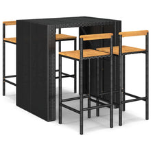5-Delige Tuinbarset Poly Rattan En Massief Acaciahout 4