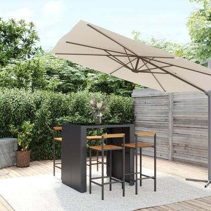 5-Delige Tuinbarset Poly Rattan En Massief Acaciahout 4