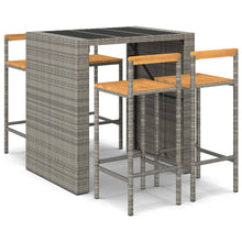 5-Delige Tuinbarset Poly Rattan En Massief Acaciahout 4