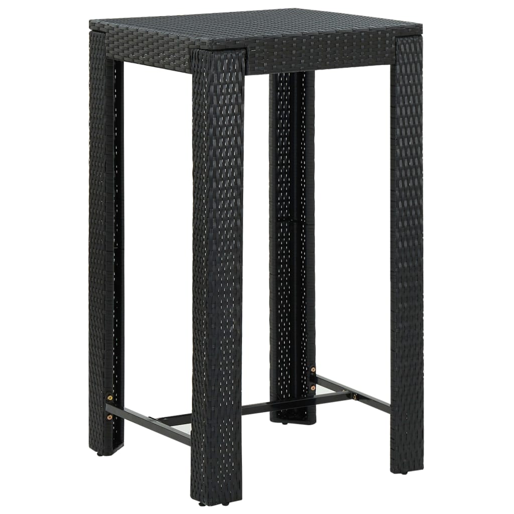 3-Delige Tuinbarset Poly Rattan En Massief Acaciahout 2