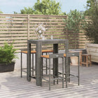 -Delige Tuinbarset Poly Rattan En Massief Acaciahout 5 Grijs