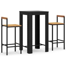 3-Delige Tuinbarset Poly Rattan En Massief Acaciahout 2