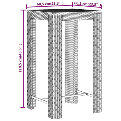3-Delige Tuinbarset Poly Rattan En Massief Acaciahout 2