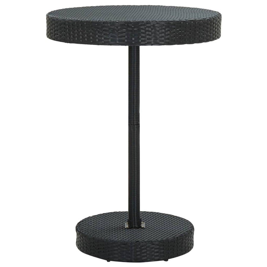 -Delige Tuinbarset Poly Rattan En Massief Acaciahout 5 Zwart