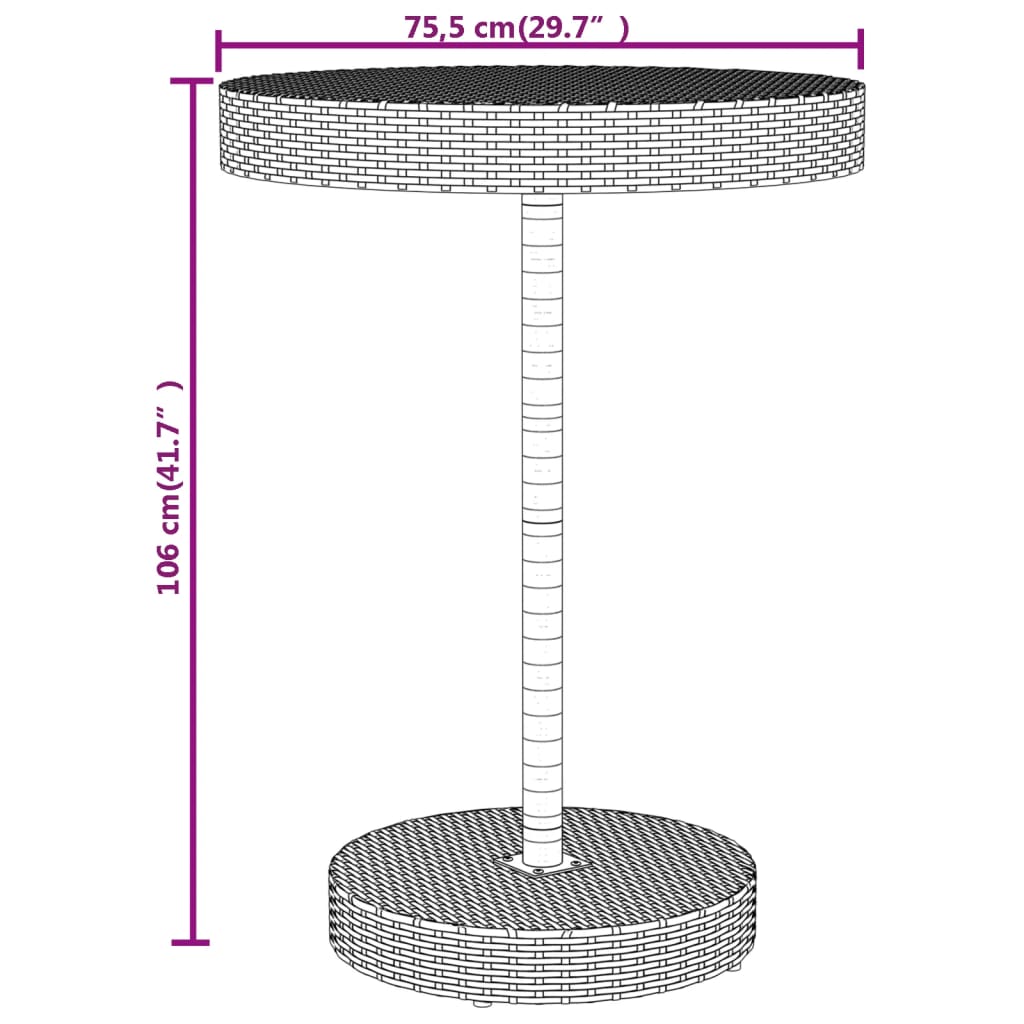 -Delige Tuinbarset Poly Rattan En Massief Acaciahout 5 Zwart