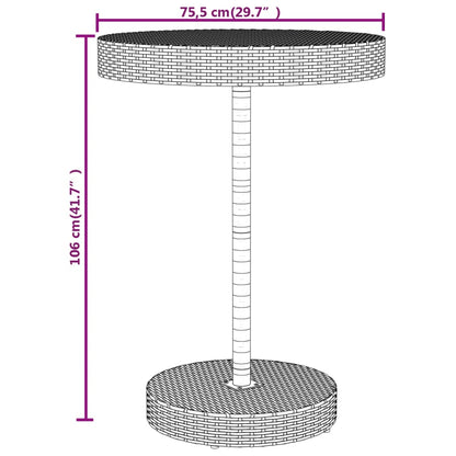 -Delige Tuinbarset Poly Rattan En Massief Acaciahout 5 Zwart
