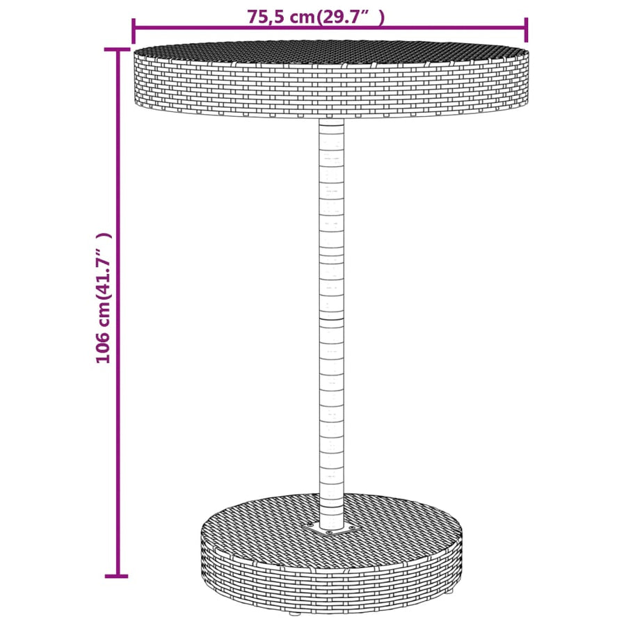 -Delige Tuinbarset Poly Rattan En Massief Acaciahout 5 Zwart