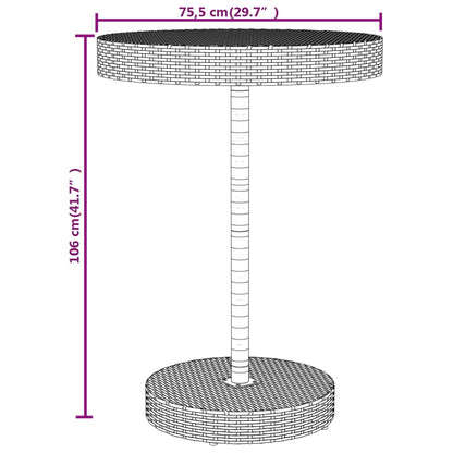 -Delige Tuinbarset Poly Rattan En Massief Acaciahout 5 Zwart