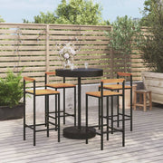 Tuinbarset 5-delig poly rattan acaciahout zwart