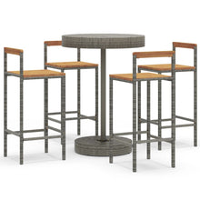 -Delige Tuinbarset Poly Rattan En Massief Acaciahout 5 Grijs