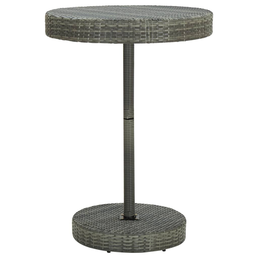 -Delige Tuinbarset Poly Rattan En Massief Acaciahout 5 Grijs