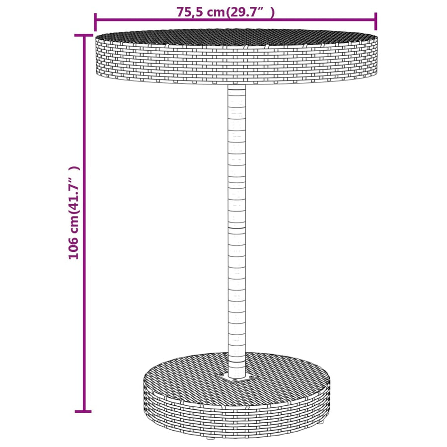 -Delige Tuinbarset Poly Rattan En Massief Acaciahout 5 Grijs